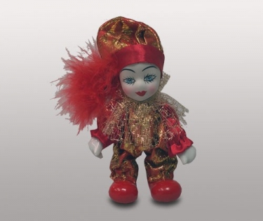 Клоун кукла в красных ботинках с красным помпоном
